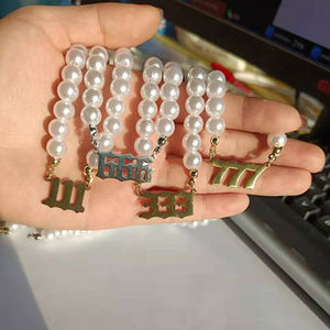 תכשיטים מותאמים אישית שרשרת פנינים שרשרת קישור 000 111 222 333 444 555 <span class=keywords><strong>666</strong></span> 777 888 999 18K זהב 18k 18k נירוסטה שרשרת מספר מלאך - Product Image 5