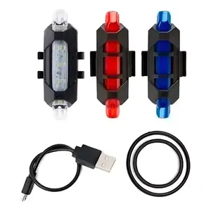 Feu arrière de vélo à LED rouge avec 4 modes, rechargeable par USB, étanche IPx4, en ABS, couleurs éclatantes pour la sécurité cycliste - Product Image 1