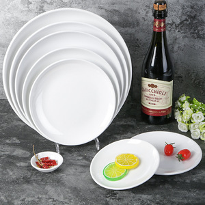 ชุดจานเมลามีนทรงกลมสีขาว ทนทาน สีพื้น สำหรับงานจัดเลี้ยง - Product Image 1
