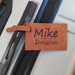 Étiquette à bagages personnalisée - Étiquettes à bagages en cuir - Logo d'entreprise - Cadeaux d'entreprise - Étiquettes pour sacs de voyage d'affaires - Product Image 1