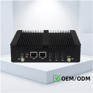 Mini PC industriel 2*HDMI 1*DP 2*LAN sans ventilateur, ordinateur de périphérie industriel Linux avec 2 ports COM, personnalisable en usine, vente en gros, processeur Intel - Product Image 1