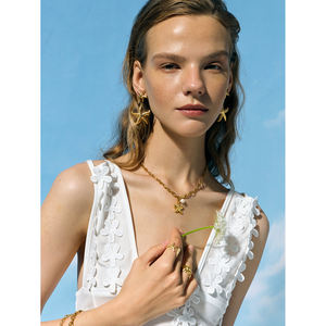 مقاوم للماء الفولاذ المقاوم للصدأ نجم البحر المحيط سلسلة مكتنزة قلادة قلادة نسيج قذيفة قلادة قلادة النساء - Product Image 2