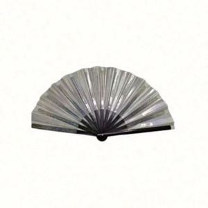 Ventilador de 33 cm (13 pulgadas) al por mayor con mango de bambú negro y PVC transparente para regalo y actividades promocionales - Product Image 1