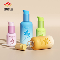Bouteille en verre ronde de haute qualité à fond épais, 30 ml-120 ml, avec pompe à pression pour lotion, tête de pompe à pression, flacon d'essence pour flacons séparés