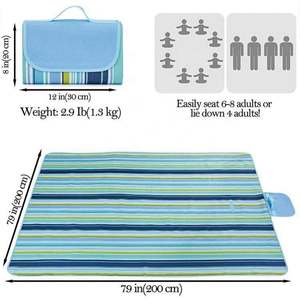 Tapis de camping en acrylique souple imprimé sur mesure, pliable et imperméable, couverture de pique-nique d'extérieur avec poche pour la randonnée - Product Image 2