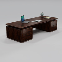 Ensemble de mobilier de bureau de luxe en acajou, bureau de direction modulaire extensible, chaise de direction, armoire à dossiers convertible, maison moderne