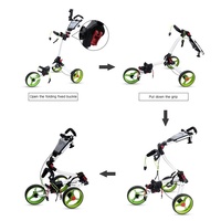 Vente en gros de chariots de golf argentés à 3 roues de Chine Max USB Bags Set avec parapluie Cup Accessory ZHE Caractéristiques
