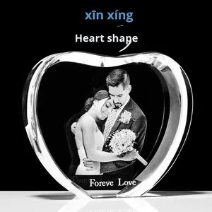 <span class=keywords><strong>Portrait</strong></span> d'animal de compagnie personnalisé <span class=keywords><strong>chat</strong></span> chien impression photo 3D gravure laser sur cristal souvenir de la saint-valentin autre produit d'artisanat en cristal - Product Image 2