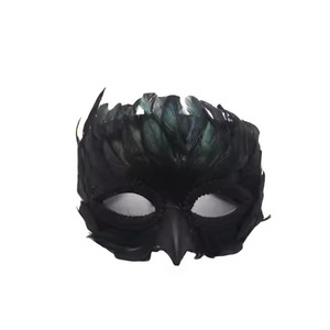Fabbricazione di mezza faccia Anime con <span class=keywords><strong>gufo</strong></span> di uccelli <span class=keywords><strong>maschera</strong></span> di piume di carnevale di Halloween maschere per feste di carnevale con naso nero oro maschere per animali su misura per donne uomini - Product Image 5