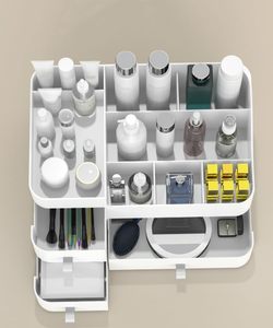 Inthetrend Multi-color Square PP Plastic Modern Eco-Friendly Large Capacity Home Cosmetic Makeup Organizer with <b>Drawers</b> - Product Image 5