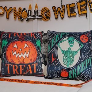 Juego de cojines con temática de Halloween vintage, cojines para decoración de vacaciones, decoración del hogar, precio de fábrica, proveedor de Fabricante - Product Image 4