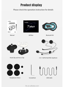Freedconn <span class=keywords><strong>TMAX</strong></span> PRO Headset interkom, Headset interkom Grup Bluetooth 1200M dengan berbagi musik Natal untuk helm sepeda motor - Product Image 6