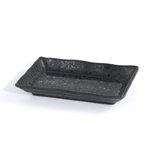 Restaurant Tableware Japanese Sushi Dinner <strong>Serving</strong> 7 Inch Cheap Black Rectangle Melamine Dish - Product Image 1