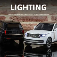 Modelo de Auto SUV Range Rover de Aleación de Metal Fundido a Presión, Escala 1:32, con Sonido y Luz, Puerta Abatible, Juguete Coleccionable de Exhibición Clásica