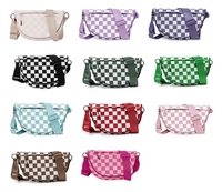 Nouveauté : Sacs bandoulière style à carreaux, sac banane en nylon imperméable, sac de ceinture grande capacité, sacs de taille décontractés et sportifs
