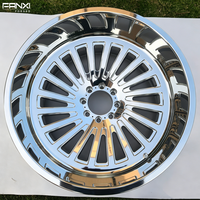 Jantes en aluminium polies FANXI 22x14 24x14 26x14 28x14 pour Chevy Ford GMC RAM 8x180 8x6.5 8x165.1 avec capuchons flottants personnalisés
