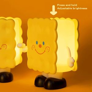 Creative Biscuit Cookie Warm Night <b>Light</b> Battery Powered Portable Eye Caring Cute Bedroom <b>Sleep</b> Home Use Children's Gift - Product Image 2