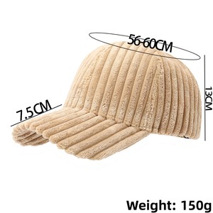 Autumn and winter cold <strong>cap</strong> solid color <strong>bold</strong> corduroy baseball <strong>cap</strong> men's and women's fashion outdoor windproof warm versatile <strong>cap</strong> - Product Image 2