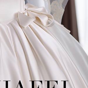 Vestido de Novia de Lujo QIUSHAFEI 2026 Estilo <span class=keywords><strong>Victoria</strong></span>, Color Marfil, Satén, Moderno, Escote Corazón, Cola Capilla, Sin Tirantes - Product Image 5