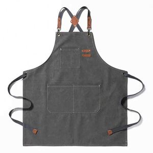 Tabliers de cuisine personnalisés imperméables et résistants à l'huile en toile 100% coton pour hommes - Product Image 6