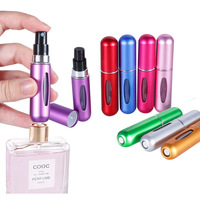 Vente en gros de flacons en aluminium de 5 ml, finition mate, vaporisateur de parfum portable de poche, huiles essentielles, rechargeable, impression sérigraphique