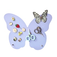 Support de tableau mémo magnétique en métal en forme de papillon mignon, présentoir, organisateur de rangement pour fournitures de point de croix, ornement portable