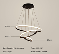 Vente Chaude Lustre Anneau Suspendu LED en Acrylique Décoratif Style Moderne pour Villa et Maison