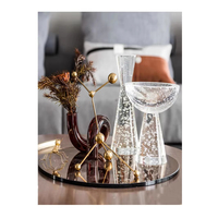 Vente directe usine – Combinaison d'ornements de bureau en cristal, style luxe léger, pour showroom, avec bougeoir taille fine