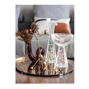 Factory Direct Sales Light Luxury Showroom Small Waist Crystal Candlestick Desktop Combination of Ornaments - Product Image 1