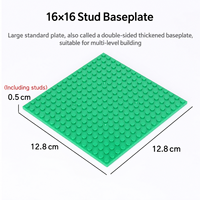 Plaque de base double face en plastique de haute qualité pour blocs de construction, 16*16 points, petites particules, double face 12,8*12,8 cm, jouet DIY