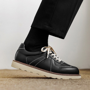2025 automne hommes fond épais Style britannique étudiants <span class=keywords><strong>petites</strong></span> chaussures en cuir Oxford fond blanc à lacets mode tendance chaussures - Product Image 4