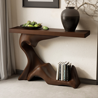 Table console moderne de luxe en fibre de verre, table d'entrée créative en FRP, meuble d'appoint abstrait pour hall d'hôtel ou villa