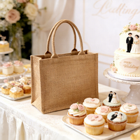 Sac fourre-tout en jute personnalisable, élégant, simple et pratique, avec poignée en corde et lettres, idéal pour les cadeaux de mariage et usage personnel
