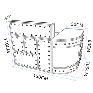 Comptoir de réception de style industriel Longstar, comptoir de réception industriel sur mesure, comptoir de caisse en fer soudé de haute qualité pour bar - Product Image 6