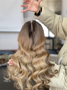 Encaje transparente duradero, adorno de encaje de pelo Real ondulado suelto de 16 pulgadas para mujer, Mini Peluca de densidad 130% con línea de cabello - Product Image 4