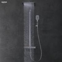 Ensemble de robinets mitigeurs de douche muraux, de luxe, pour salle de bains, trois fonctions, pour montage mural, haute qualité