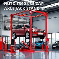 LEE-DING 1500 Lbs Support de vérin à vis manuel à profil haut pour véhicule Support d'essieu de voiture sous le palan avec pédale