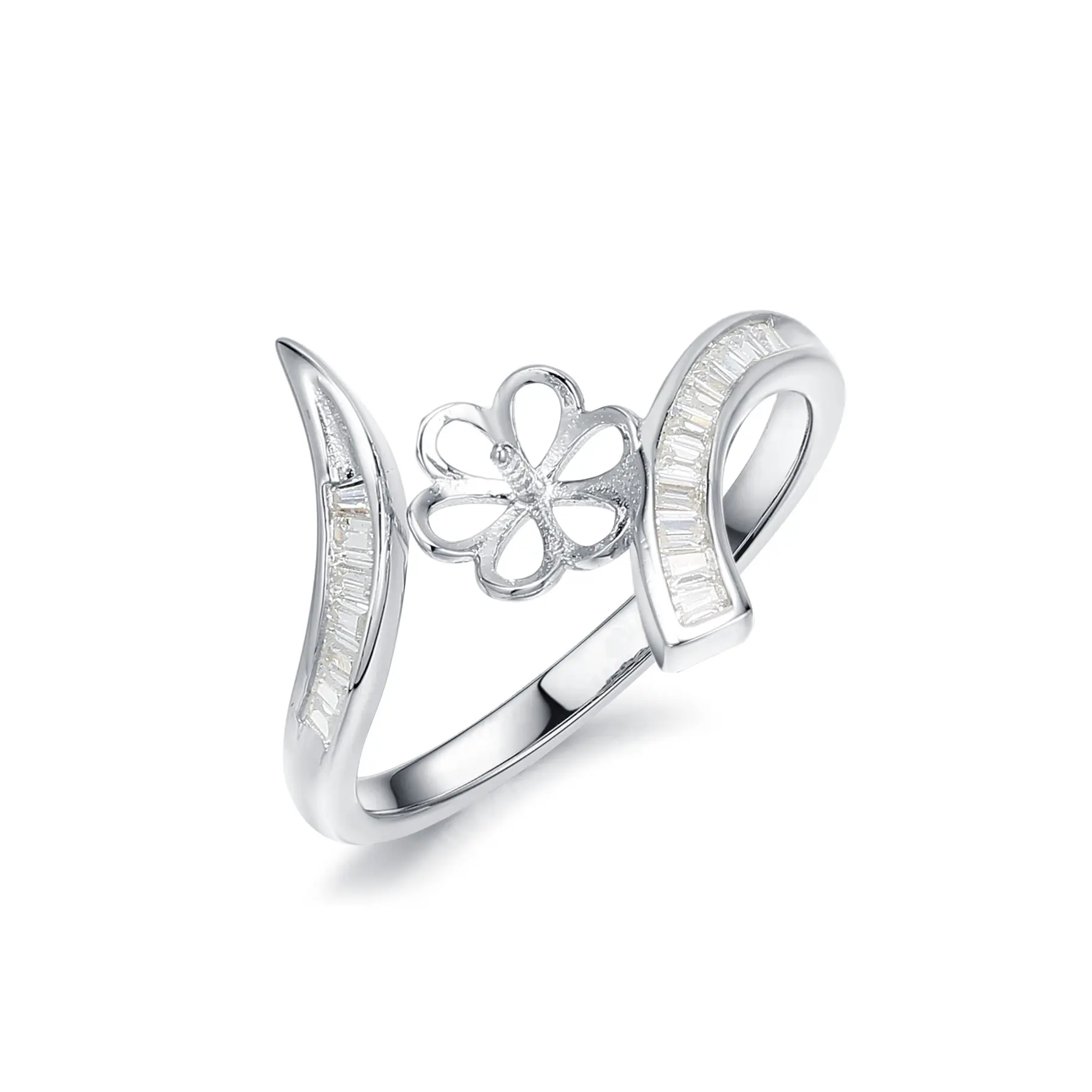 Joyería de estilo simple 925 anillos de moda de plata esterlina montaje clásico especial eternidad mujeres de moda