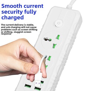 สายพ่วง USB อเนกประสงค์ขนาด230V 4พอร์ต3ม. สายสำหรับใช้ในครัวเรือนเอาต์พุต13A ABS จ่ายไฟหลายช่องทางสำหรับการส่งออกข้ามพรมแดน - Product Image 3