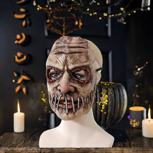 قناع لاتكس على شكل يقطين الهالوين مع فم كبير وأظافر مرعبة للحفلات - Product Image 2