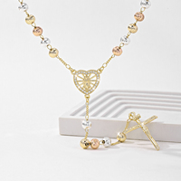 Y Forme Femmes Colliers Perle Plaqué Or Coeur Pendentif Colliers Vierge De Guadalupe Chapelet Collier