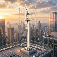 Éolienne à axe vertical de haute qualité de marque FX H-100kw, diamètre du rotor de 9,5 m, pales en alliage d'aluminium, vitesse du vent automatique