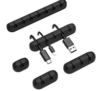 Organisateur de câbles de bureau en silicone avec 3, 5 ou 7 emplacements pour câbles USB, clips adhésifs pour câbles de données