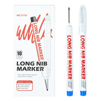 Marqueurs permanents Bonvada PM100 personnalisables avec logo, 4 couleurs, pointe longue pour trous profonds, 6 mm, pointe pinceau pour papier et plastique, vente en gros