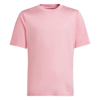Roze crewneck T-shirt met korte mouwen, print, ademend, vochtregulerend, regular fit, unisex, volwassenen, effen kleur, 100% polyester