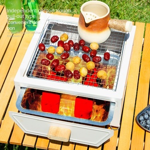 Barbecue portable pliable au charbon de bois, revêtement poudré antiadhésif, sans fumée pour le camping, la maison et le jardin - Product Image 3