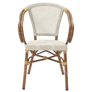 rete de <span class=keywords><strong>bar</strong></span> de patio blanco francés, sillones de mimbre, muebles de jardín al aire libre, sillas de comedor de aluminio de ratán - Product Image 2