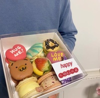 IMEE blanc rose Transparent chocolat truffe Cookie Macaron gâteau beignet boîte d'emballage boulangerie boîte avec couvercle Transparent
