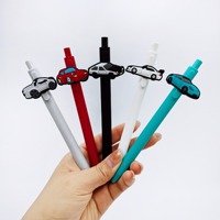 Stylo bille publicitaire en gros, nouveau, à thème automobile, avec autocollant en PVC souple, pour étudiants, cadeau idéal