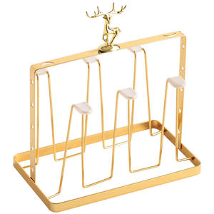 Portavasos de lujo con diseño de ciervo y bandeja, escurridor cuadrado de secado rápido para almacenamiento de vasos de agua en la cocina - Product Image 1